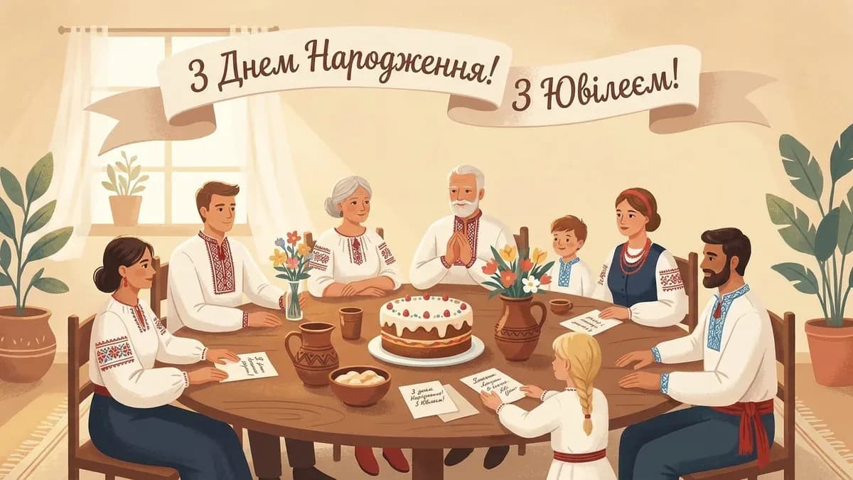 Привітання з ювілеєм — 30, 40, 50, 60 років (жінці та чоловіку)